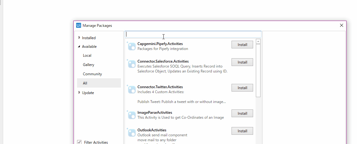 UiPath.Mail.Activitiesの導入手順